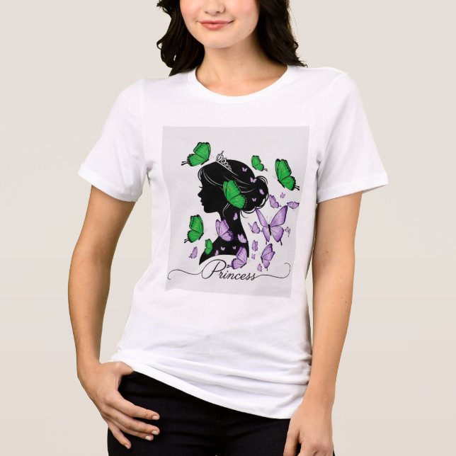 Elegant "Princess of Butterflies" T-shirt | Prince Tri-Blend Shirt (Front)