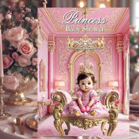 Elegant Princess Pink Gold Baby Shower Palace