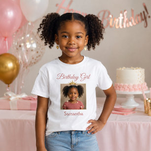 Elegant Princess Themed Photo Birthday Girl  T-Shirt