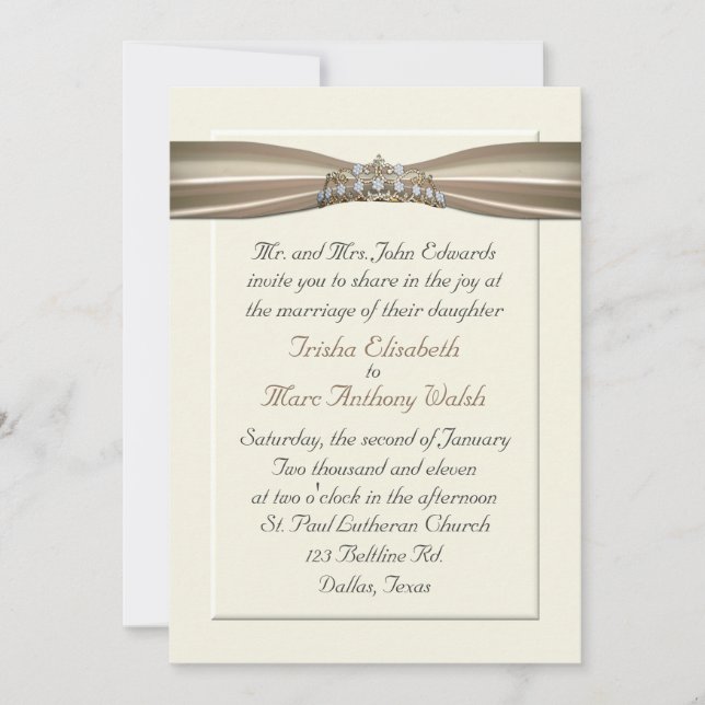 Elegant Princess Wedding Invitation (Front)