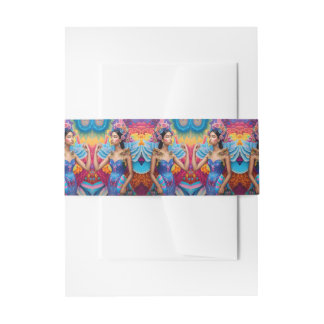 Elegant princess with wings invitation belly band
