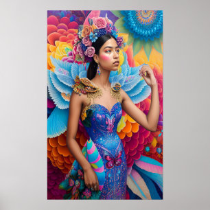 Elegant princess with wings poster