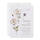 Elegant Print Pressed Pastel Style Flowers Wedding