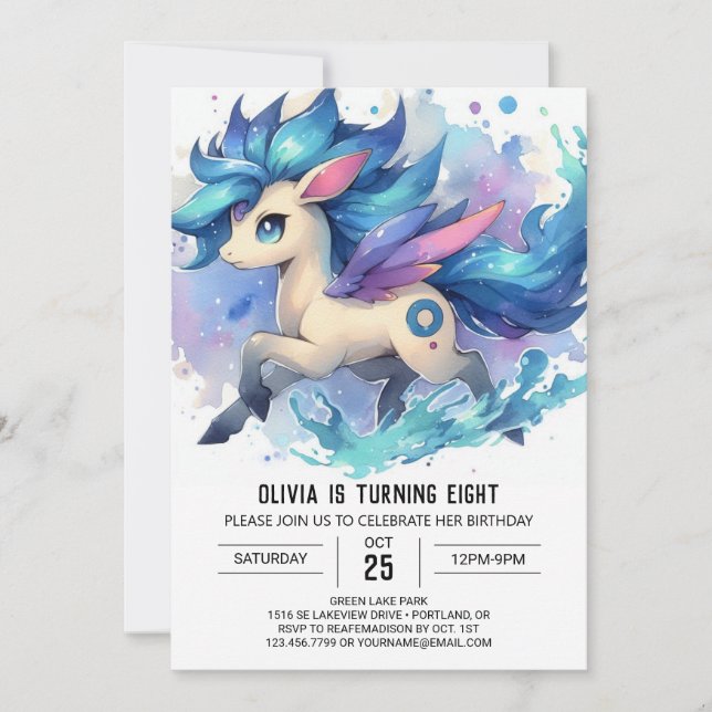  Elegant Printable Horse Birthday  Invitation (Front)