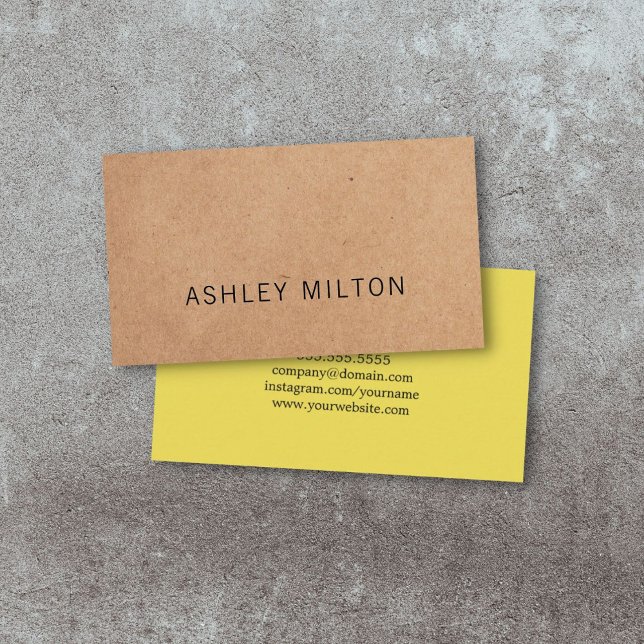 Elegant Printed Kraft Bright Yellow Consultant Business Card (Creator Uploaded)