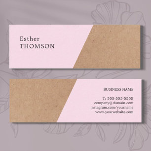 Elegant Printed Kraft Rose Geometric Consultant Mini Business Card