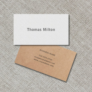 Elegant PRINTED Kraft Texture White Consultant Business Card