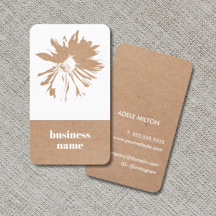 Elegant Printed Kraft White Floral Business Card