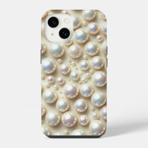 Elegant Pristine White Pearls Scattered Aesthetic iPhone 14 Case
