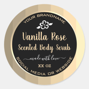 Elegant Product Packaging Gold and Black Labels