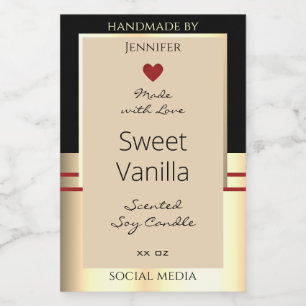 Elegant Product Packaging Labels Black Beige Gold