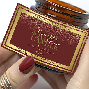 Elegant Product Packaging Labels Burgundy and Gold