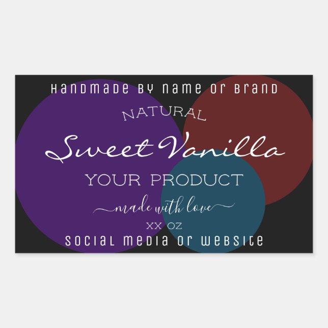 Elegant Product Packaging Labels Dark Colours Blac (Front)