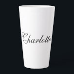 Elegant Professional Add Name Plain Black White Latte Mug<br><div class="desc">Represent yourself with this modern,  elegant design. This template can be customised to meet all professional occupations.</div>