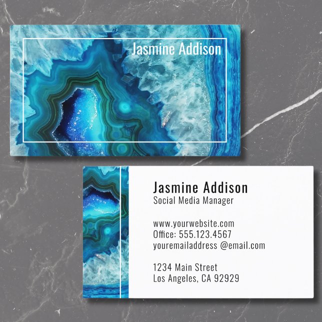 Elegant Professional Agate Geode Business Card (Glam Chic Trendy Elegant Professional Agate Geode Business Card)
