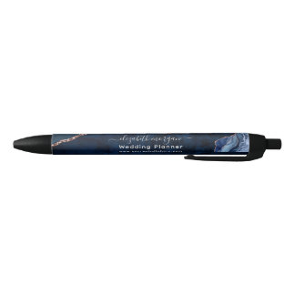 Elegant Professional Agate Marble Script Black Ink Pen