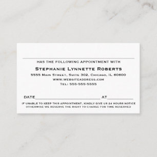 Elegant Professional Appointment Card / White