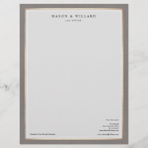 Elegant Professional Attorney Gold Border Personalized Letterhead