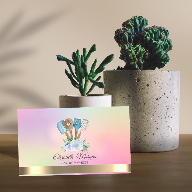 Elegant Professional Bakery Hand Tools Flowers Business Card (Creator Uploaded)