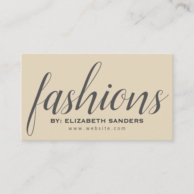 Elegant Professional Beige Business Card (Front)
