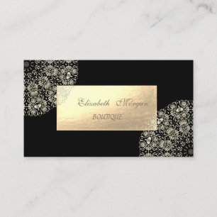 Elegant Professional,Black ,Gold Lace Business Card