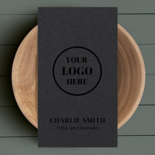 Elegant Professional Black Grey Company Logo Business Card (Creator Uploaded)