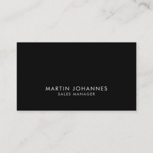 Elegant Professional Black Plain Business Card