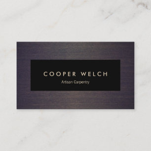 Elegant Professional Black Plaque on Wood Business Card
