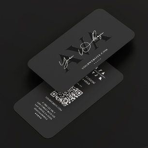Elegant Professional Black Signature  Business Card