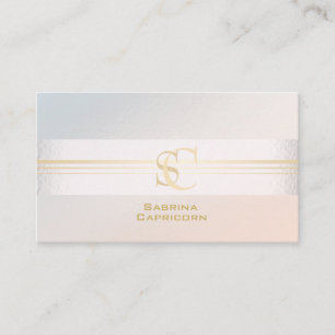 Elegant Professional Blush Pearl Monogram Business Card
