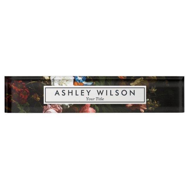 Elegant Professional Botanical Foliage Nameplate (Front)