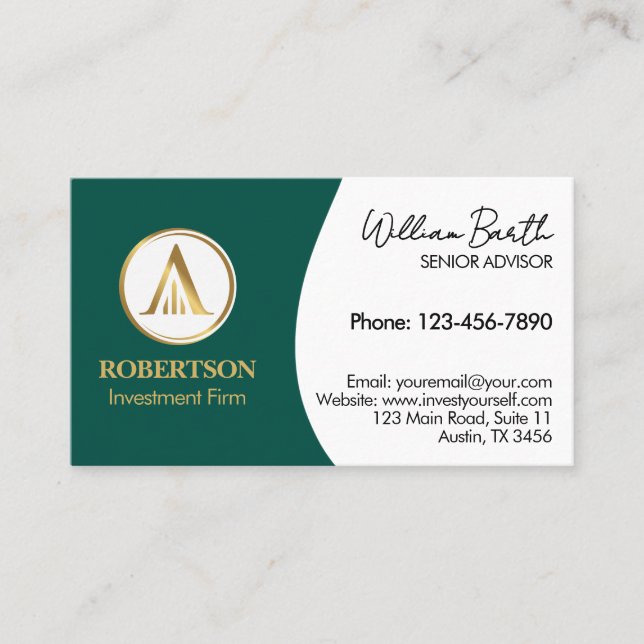 Elegant Professional Business Card with Logo (Front)