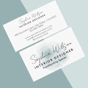 Elegant Professional Business Watercolor Signature Business Card
