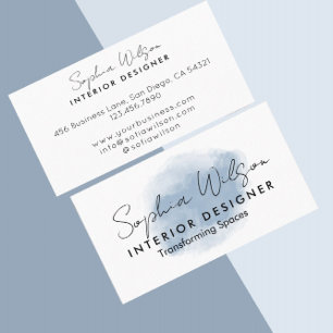 Elegant Professional Business Watercolor Signature Business Card