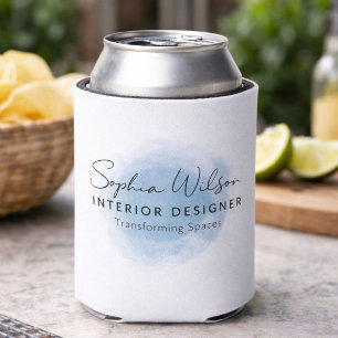 Elegant Professional Business Watercolor Signature Can Cooler