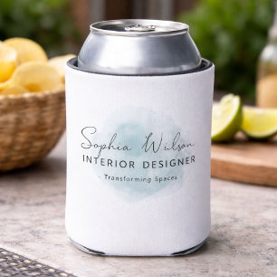 Elegant Professional Business Watercolor Signature Can Cooler