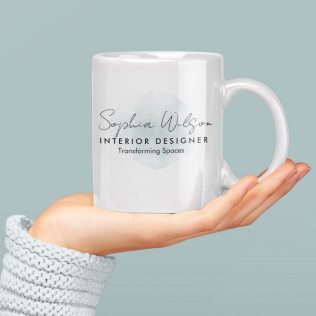 Elegant Professional Business Watercolor Signature Coffee Mug (Creator Uploaded)