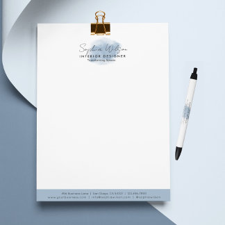 Elegant Professional Business Watercolor Signature Custom Letterhead