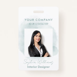 Elegant Professional Business Watercolor Signature ID Badge