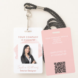 Elegant Professional Business Watercolor Signature ID Badge