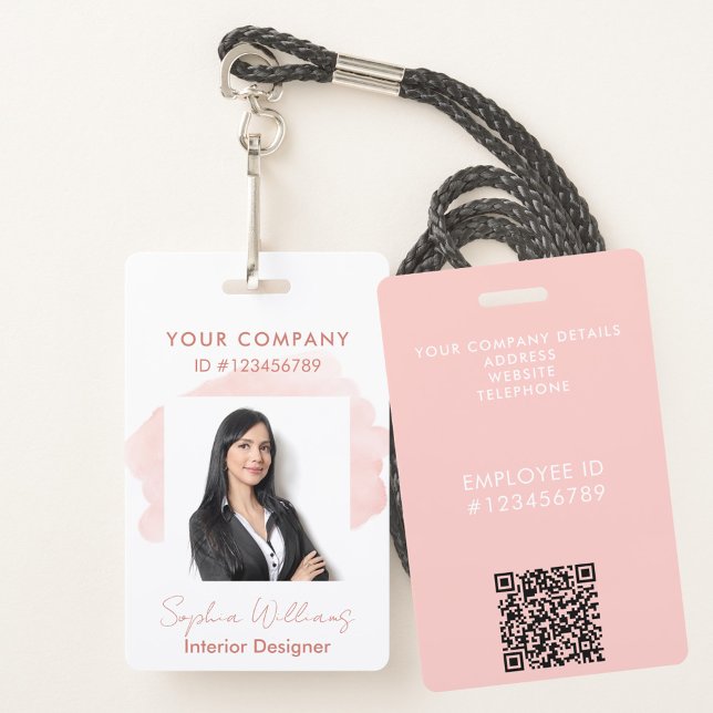 Elegant Professional Business Watercolor Signature ID Badge (Creator Uploaded)