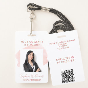 Elegant Professional Business Watercolor Signature ID Badge