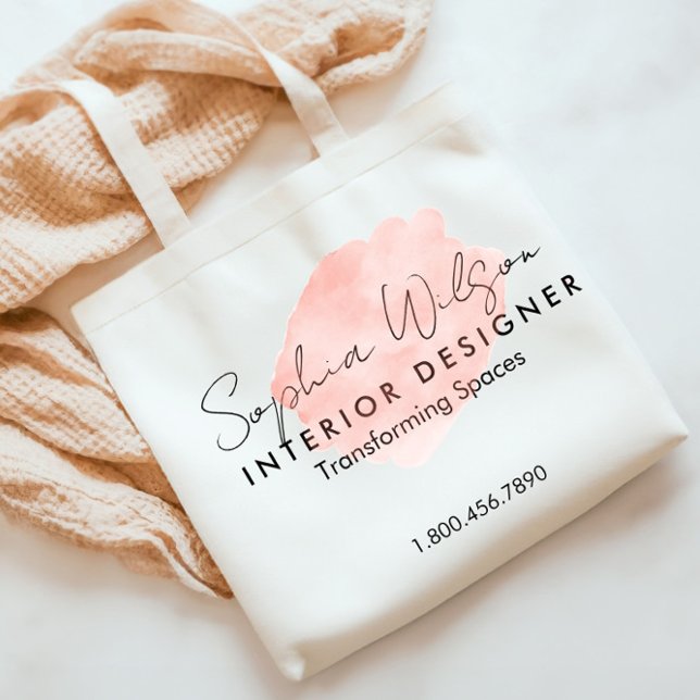 Elegant Professional Business Watercolor Signature Tote Bag (Creator Uploaded)