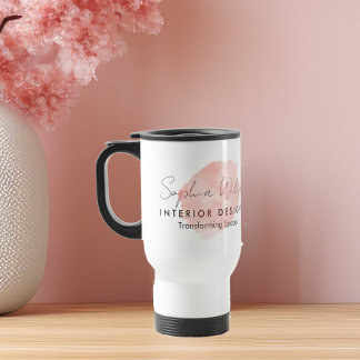 Elegant Professional Business Watercolor Signature Travel Mug