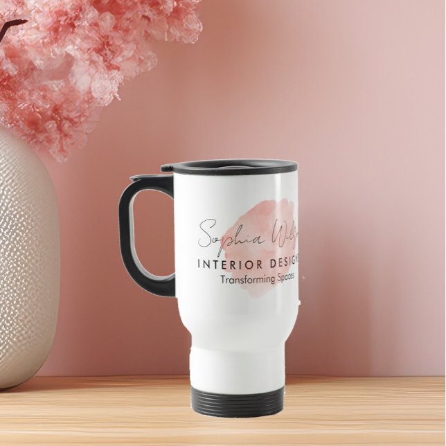 Elegant Professional Business Watercolor Signature Travel Mug (Creator Uploaded)