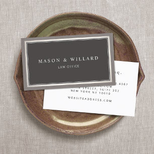 Elegant Professional Charcoal Grey Business Card