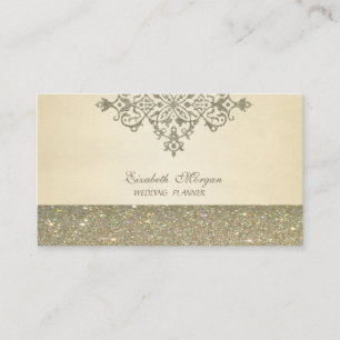 Elegant Professional Chic Luxury,Glitter Lace Business Card