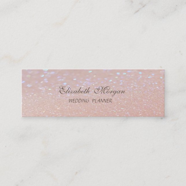 Elegant Professional Chic  Modern Glittery Bokeh Mini Business Card (Front)