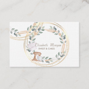 Elegant Professional Circles Mixer Cake Floral Business Card