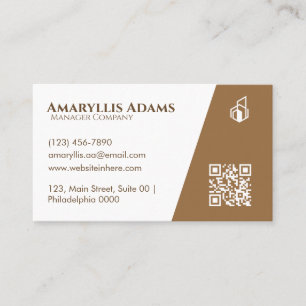 Elegant Professional Clean Brown Geometric Simple Business Card